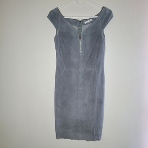 Jitrois Lambskin Dress Women's Size 4 Short Sleeve Exposed Gold Zipper Event